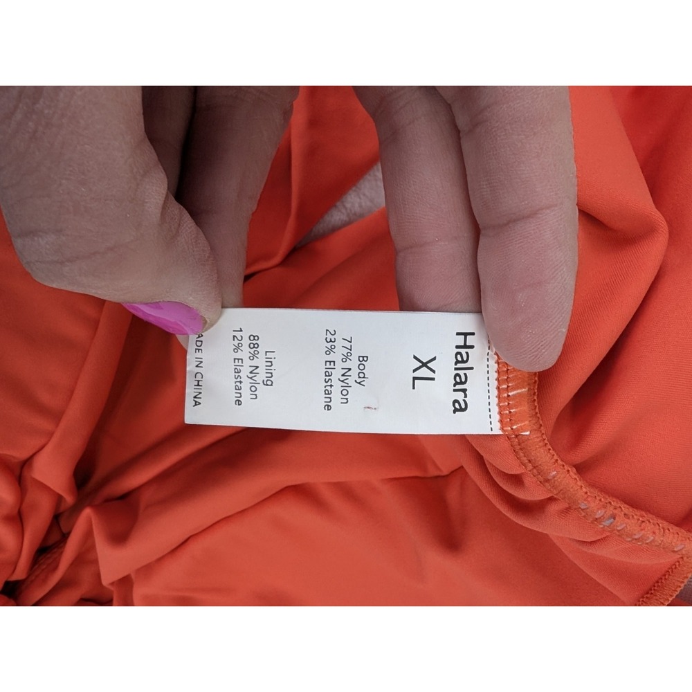 Halara Cool Touch Yoga Sports Bra XL Orange Cut Out Cropped Tank Top Padded - Picture 6 of 8